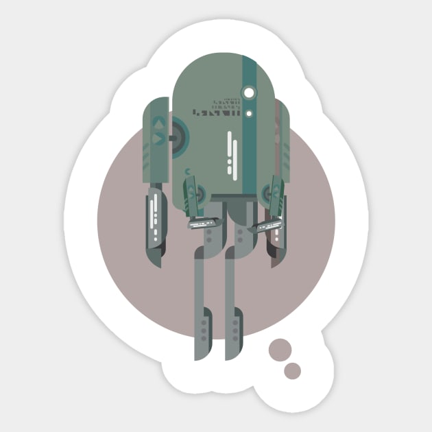 Robot Matte Silver Sticker by WalterPfander50